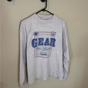 Vintage Gear for Sports Oversized Long Sleeve Graphic Tee